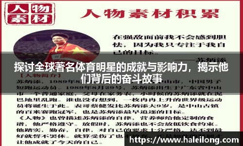 探讨全球著名体育明星的成就与影响力，揭示他们背后的奋斗故事