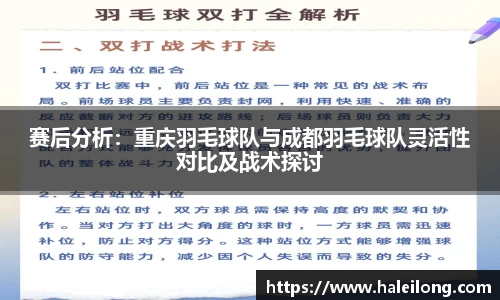 赛后分析：重庆羽毛球队与成都羽毛球队灵活性对比及战术探讨